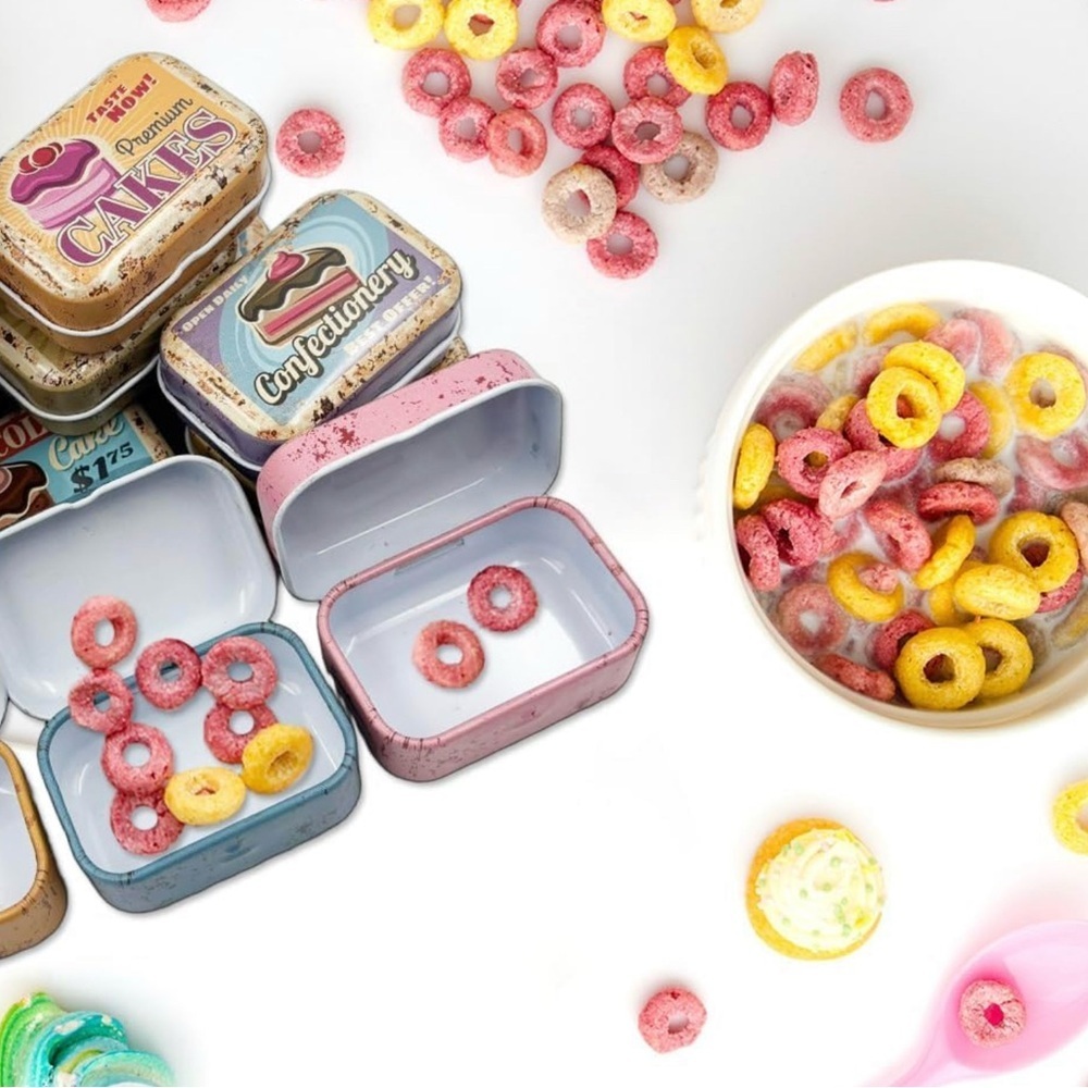 Adorable “CHOCOLATE CAKE” Mini Travel Tin, Pill, Jewelry, Gift Box, Aqua, Tan - Picture 11 of 16